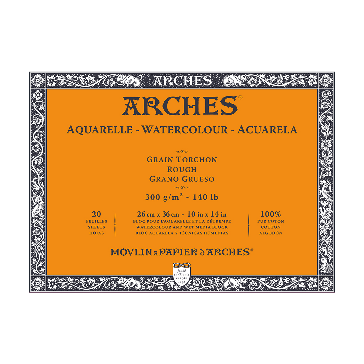 Blocco acquerello ARCHES Rough bianco naturale 300 g/m² 10 – 31 cm - 20 fogli