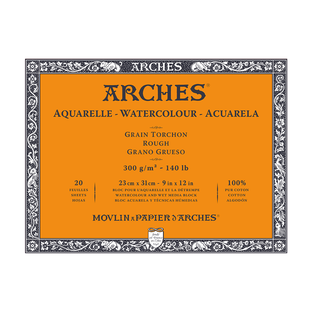 Blocco acquerello ARCHES Rough bianco naturale 300 g/m² 10 – 31 cm - 20 fogli