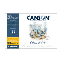 Blocco acquerello CANSON Coton d'Art CP 300 g/m² 10,5 x 15,5 cm - 12 fogli