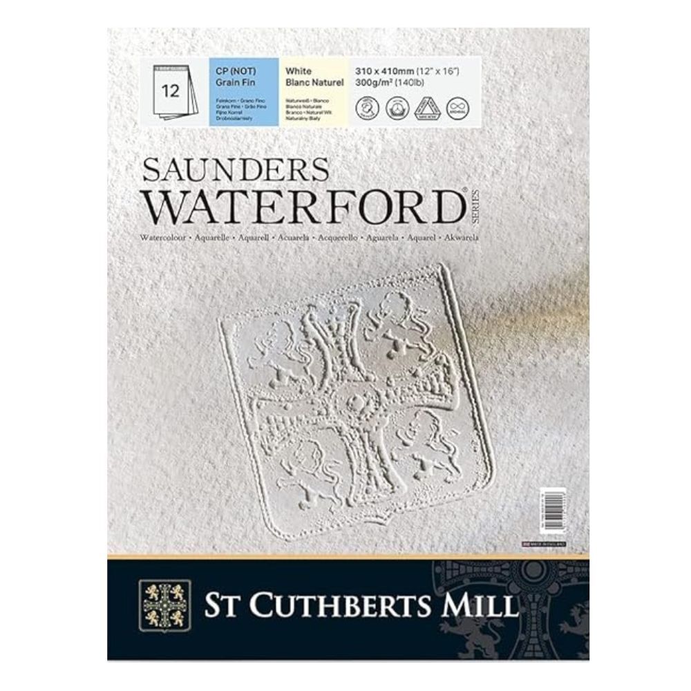 Blocco acquerello CANSON Saunders Waterford CP bianco 300 g/m² 23 x 31 cm - 12 fogli