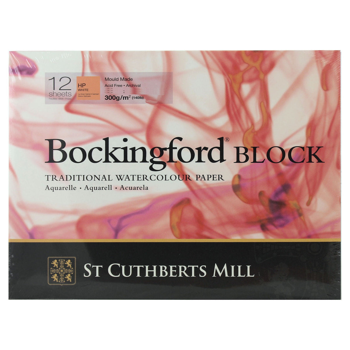 Blocco acquerello CANSON St Cuthberts Mill Bockingford HP bianco 300 g/m² 12 fogli – 31 – 41 cm