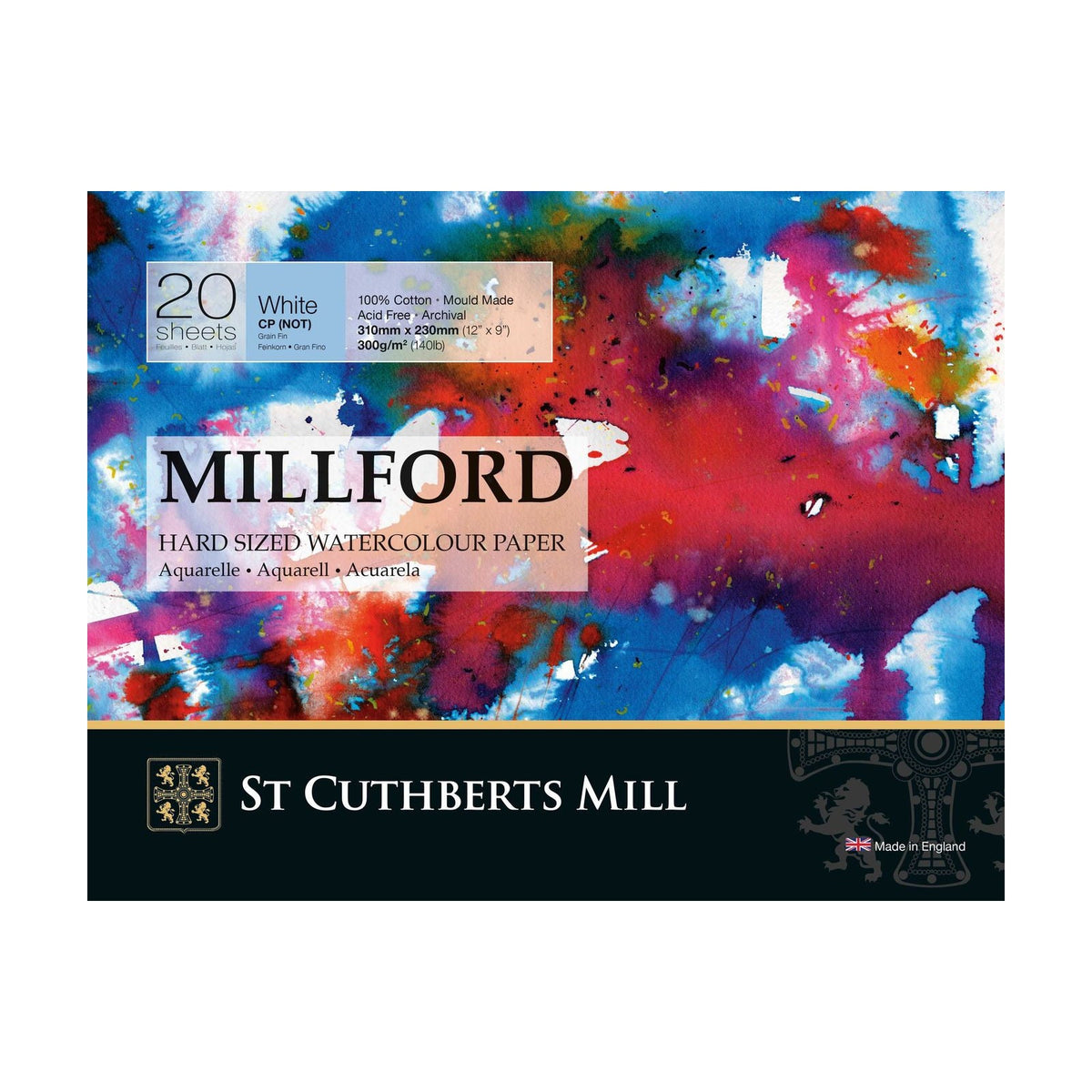 Blocco acquerello CANSON St Cuthberts Millford grana fine 300 g 20 fogli – 31 a 41 cm