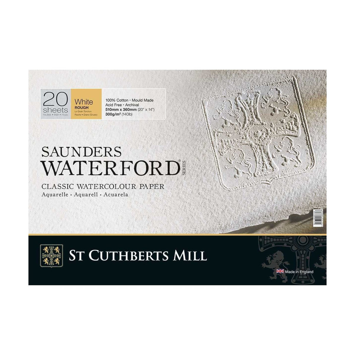 Blocco acquerello CANSON St Cuthberts Saunders Waterford Rough 300 g/m² 26 – 51 cm - 20 fogli