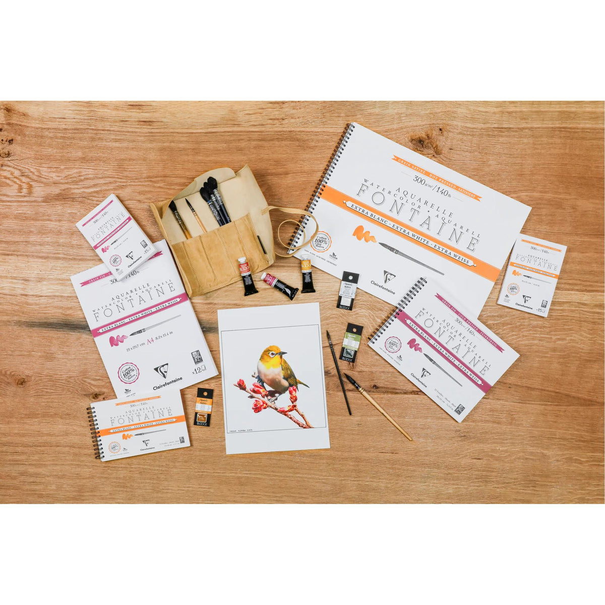 Blocco acquerello CLAIREFONTAINE Fontaine HP extra bianco 300 g/m² 12 x 18 cm - 12 fogli