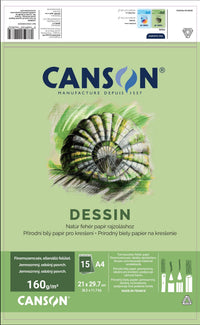 Blocco da disegno CANSON Dessin A4 160 g - 15 fogli
