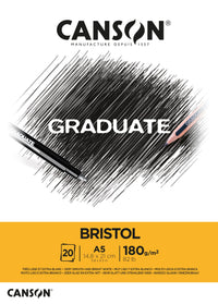Blocco da disegno Canson Graduate Bristol 180 g/m² - 20 fogli, A5 collato