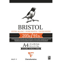 Blocco da disegno CLAIREFONTAINE Bristol 205 g/m² A4 – A3 - 20 fogli