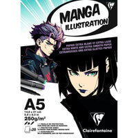 Blocco da disegno CLAIREFONTAINE Manga Illustration 250 g/m² A5 – A3 - 20 fogli