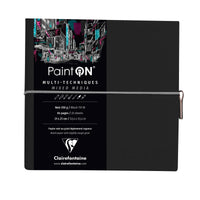 Blocco da disegno CLAIREFONTAINE Paint'On mixed media 250 g/m² 19 x 19 cm - 32 fogli – Nero