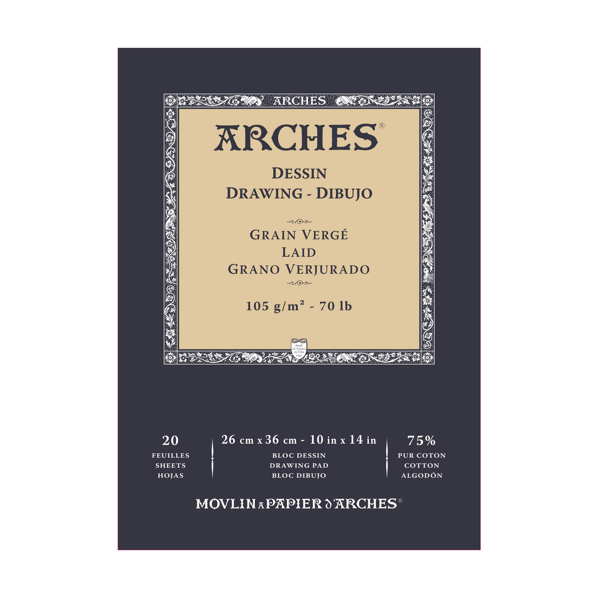 Blocco di carta da disegno ARCHES Sketch 105 g/m² 23 - 26 cm - 20 fogli