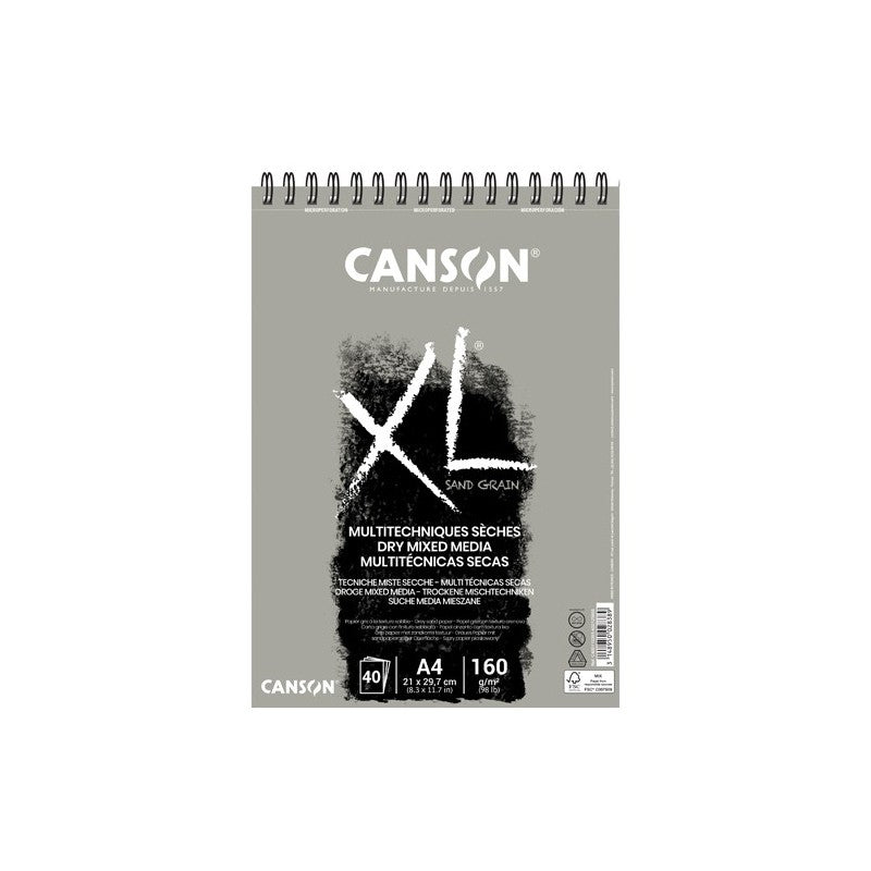 Blocco di carta da disegno CANSON XL Touch grigio 160 g/m² A4 – A3 - 40 fogli