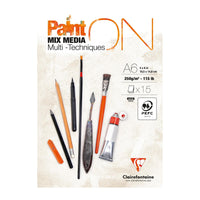 Blocco mix media Clairefontaine Paint'On 250 g/m² A6 - 15 fogli