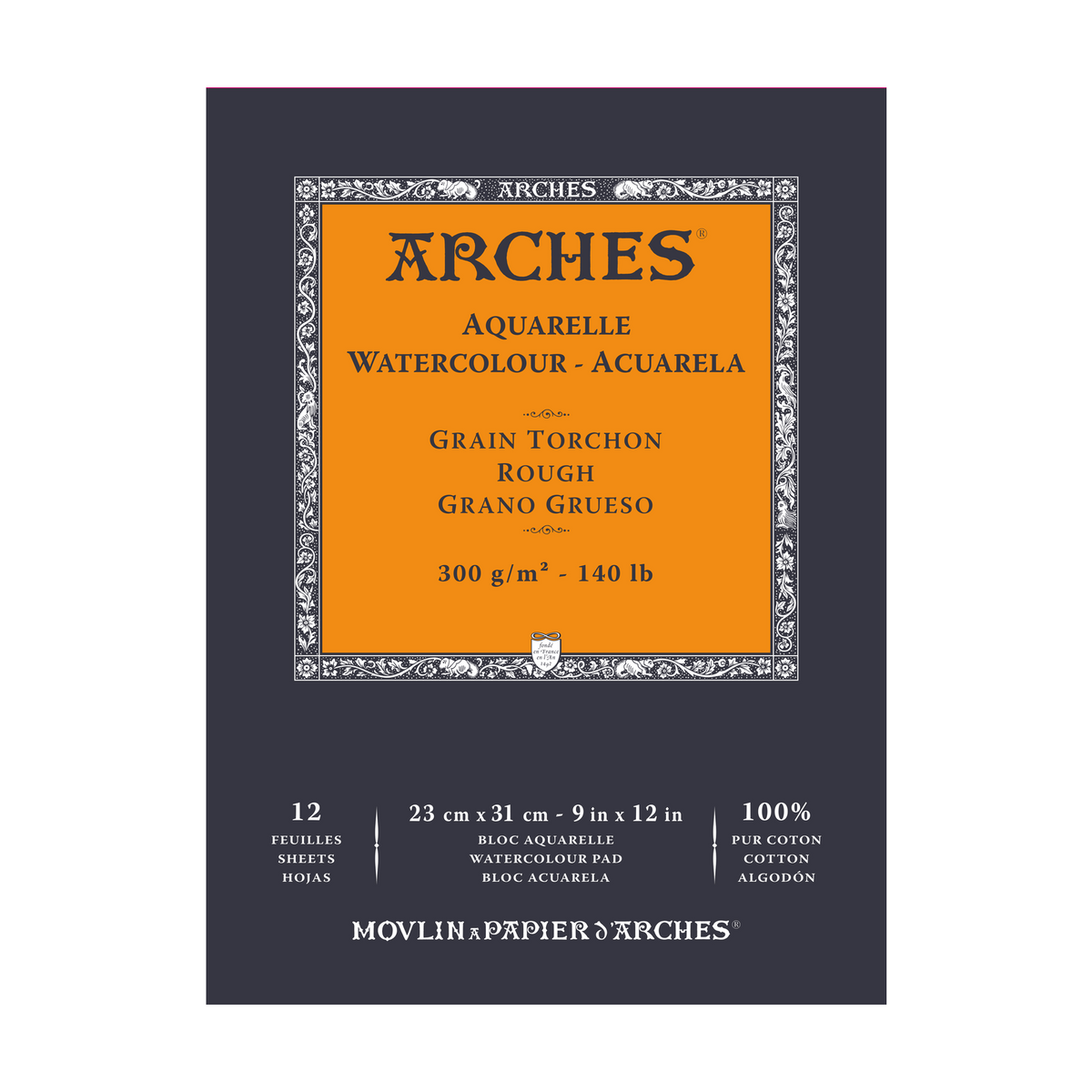 Blocco per acquerello ARCHES Aquarelle grana ruvida bianco naturale 300 g/m² – 12 fogli