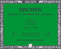 Blocco per acquerello ARCHES Grana Fine Bianco Naturale 300 g/m² – 20 fogli
