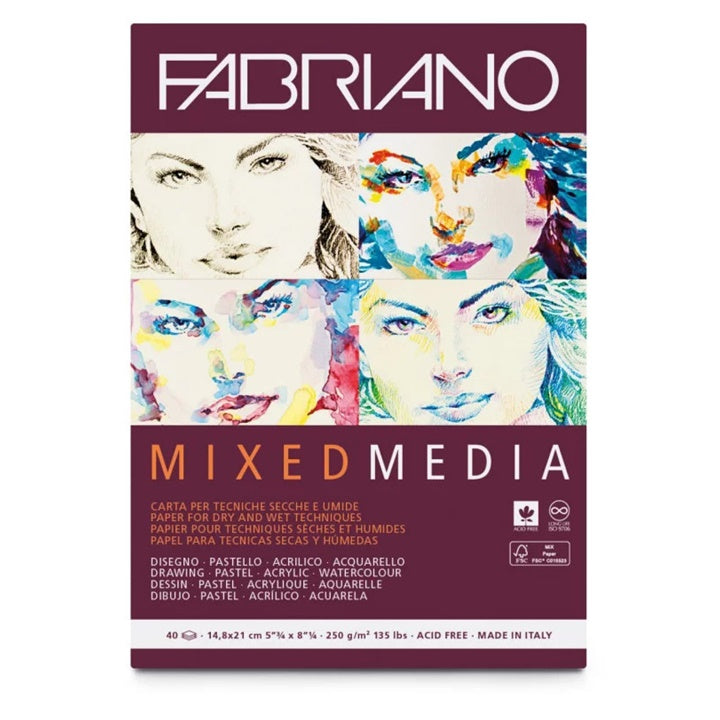 Blocco per schizzi  FABRIANO Mixed Media | dimensioni diverse