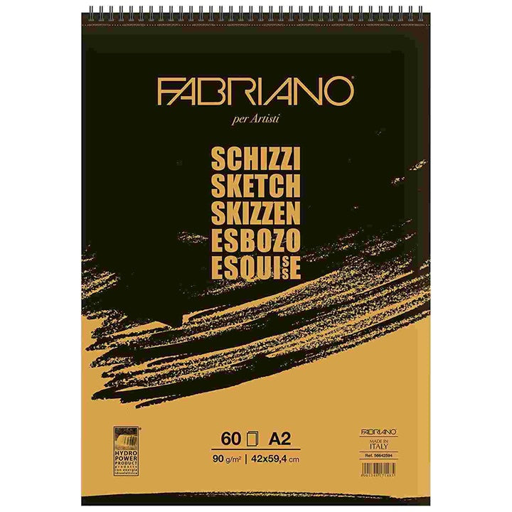 Blocco per schizzi FABRIANO SKETCH con rilegatura a spirale | dimensioni diverse