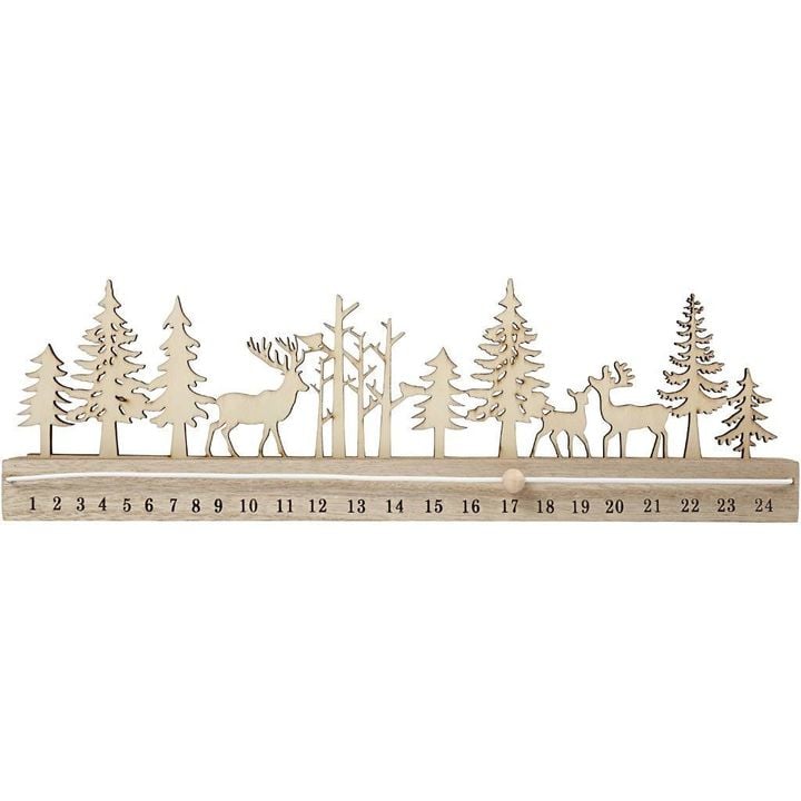 Calendario dell'Avvento in legno - conto alla rovescia 40 cm — immagine 1