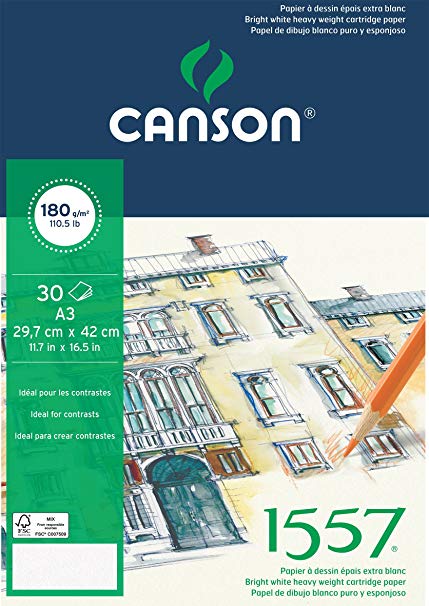 Blocco da disegno Canson 1557 180 g/m² A4 incollato - 30 fogli