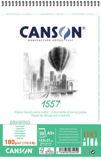 Blocco da disegno CANSON 1557 180 g/m² A5 30 fogli, rilegatura a spirale