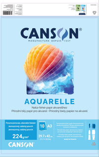 Canson blocco per acquerello CP 224 g/m² A3 - 10 fogli, incollato