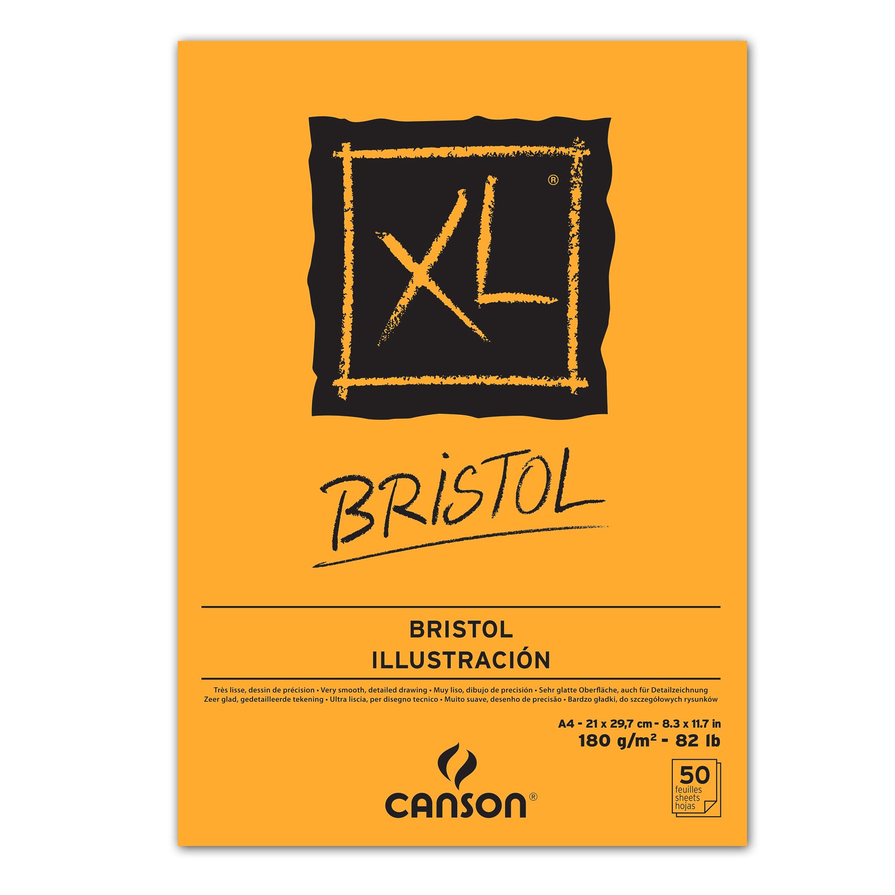 Blocco da disegno CANSON Bristol 180 g/m² A4 incollato - 50 fogli
