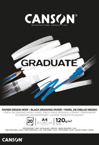 Canson Graduate album da disegno nero 120 g/m² A4 collato - 20 fogli