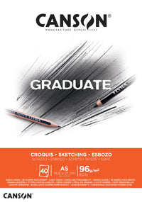 CANSON Graduate blocco da disegno 96 g/m², 40 fogli, A5, incollato