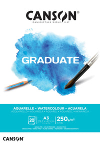 Canson Graduate blocco per acquerello CP 250 g/m² 20 fogli A3 incollato