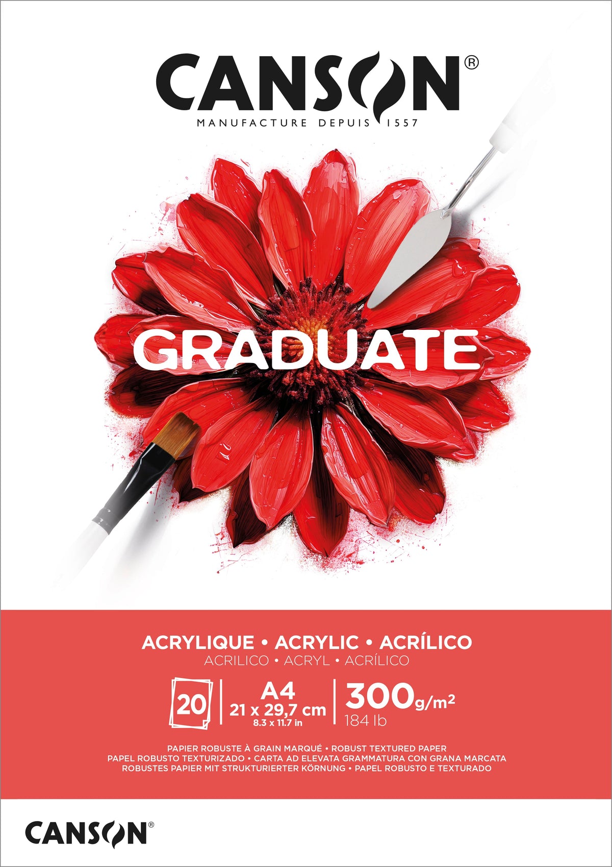 Canson Graduate blocco per acrilico 300 g 20Fg A4 collato