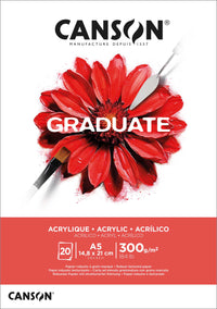 CANSON Graduate blocco per acrilico 300 g/m² - 20 fogli, A5