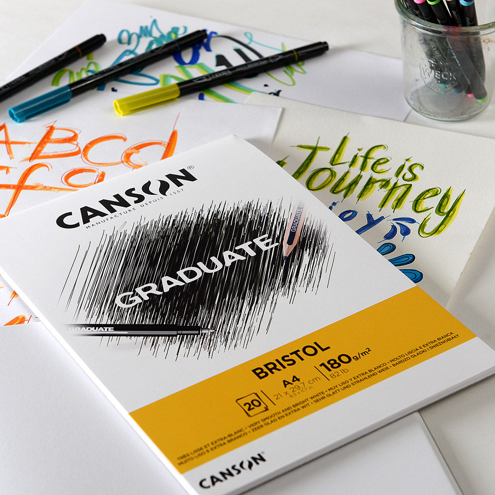 Blocco da disegno CANSON Graduate Bristol 180 g/m² A4 - 20 fogli, incollato