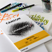 Blocco da disegno CANSON Graduate Bristol 180 g/m² A4 - 20 fogli, incollato