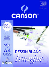 CANSON Imagine blocco da disegno 200 g/m² 50fg A4 grana fine collato