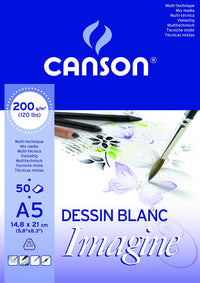 Canson Imagine blocco da disegno 200 g/m² 50 fogli A5 grana fine collato