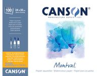 Canson Montval blocco per acquerello CP 200 g, 100 fogli, 24 x 32 cm incollato