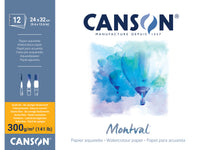 CANSON Montval blocco per acquerello CP 300 g/m² - 12 fogli, 24 x 32 cm, collato