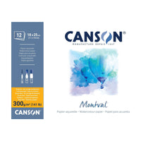 CANSON Montval blocco per acquerello CP 300 g/m² - 12 fogli, 18 x 25 cm