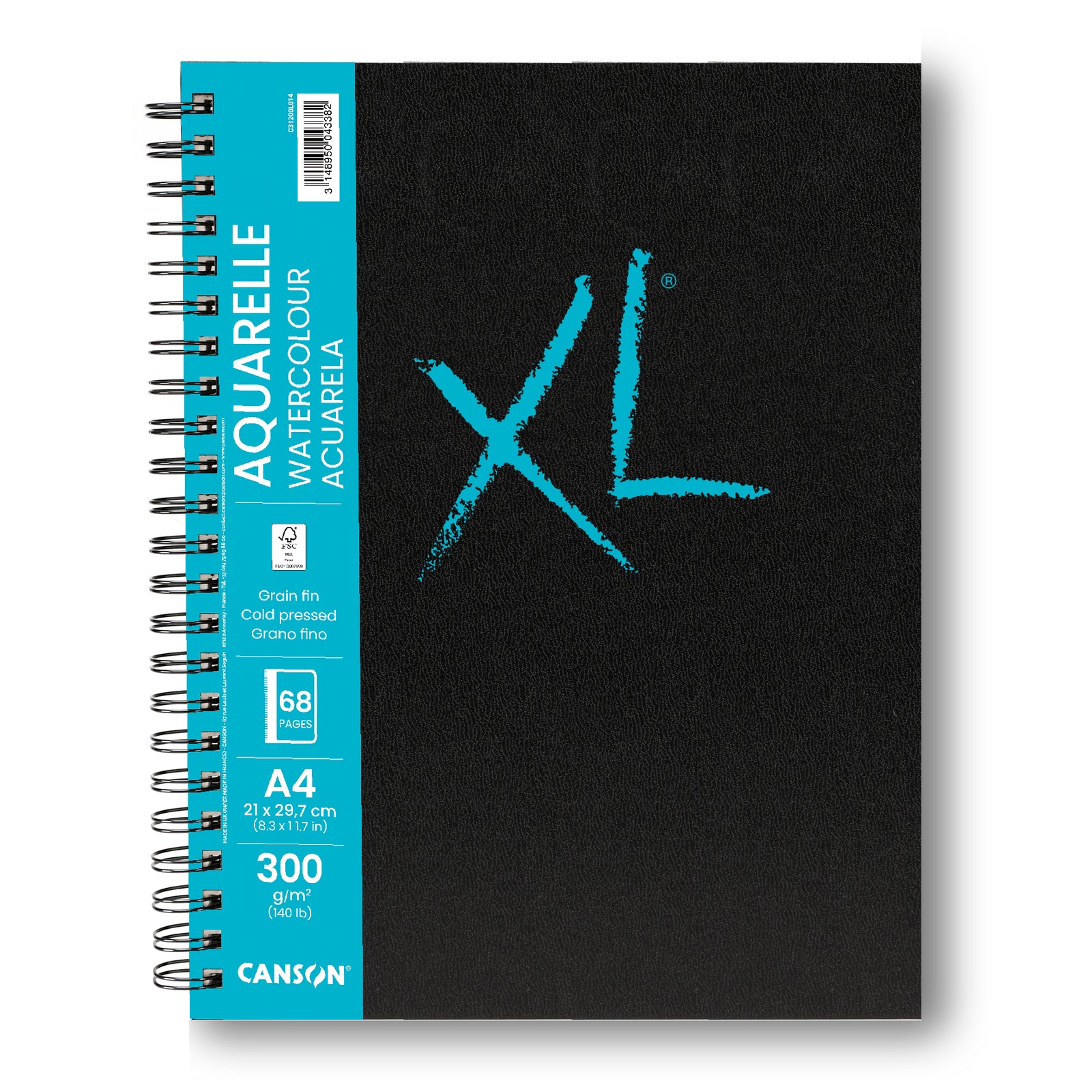 Canson XL Aquarelle blocco per acquerello a spirale A4 300 g 68 fogli