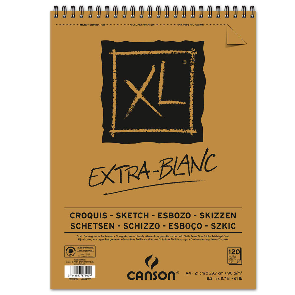 Album da disegno CANSON XL Extra Blanc 90 g/m² 120 fogli A4 spirale superiore