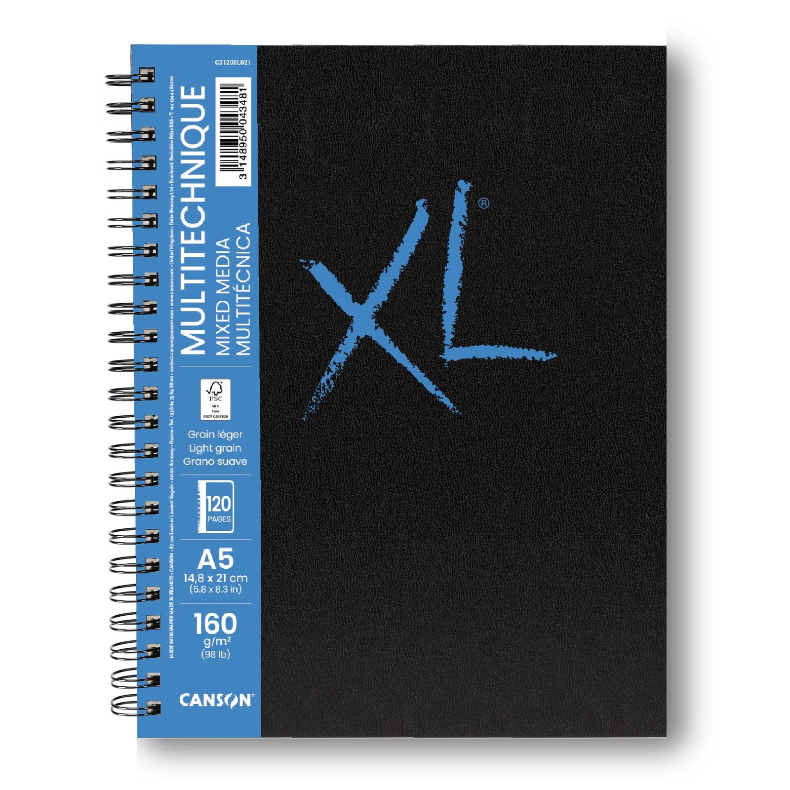 Canson XL Mix Media blocco incollato 160 g - 120 fogli, A5