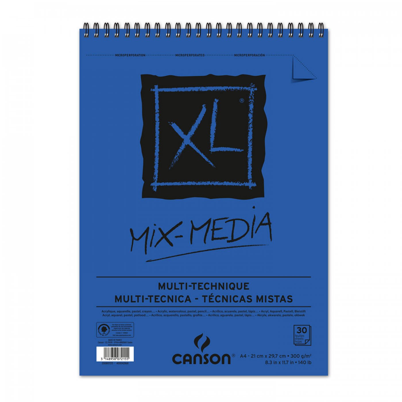 Canson XL Mix Media blocco 300 g/m² 30 fg A4 a spirale