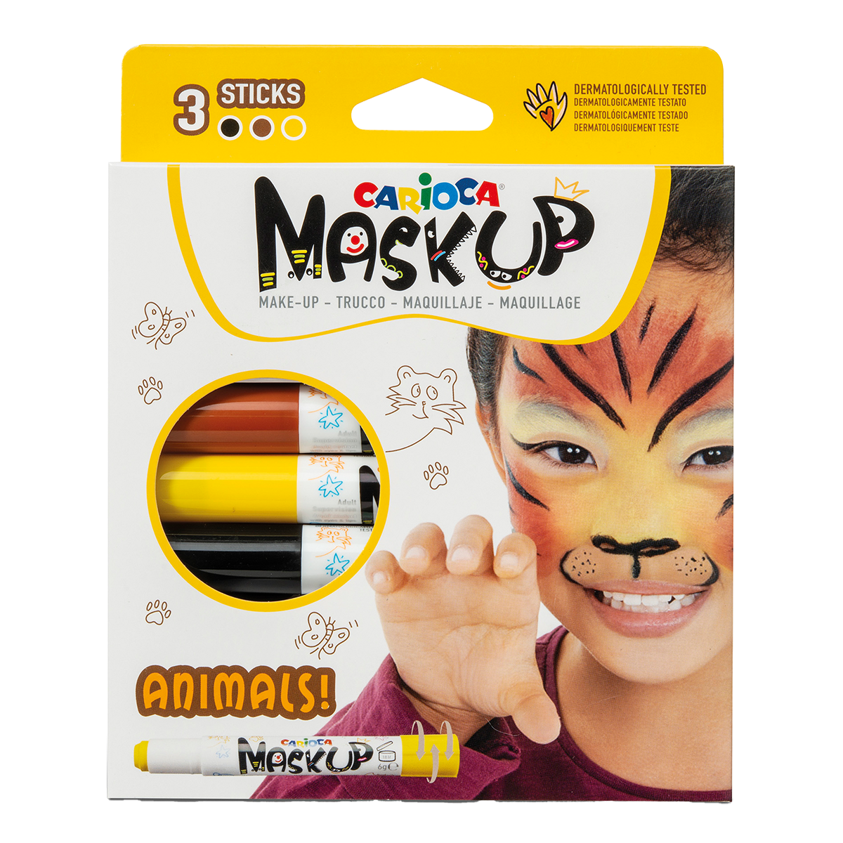 Carioca colori per il viso in stick 3 pz