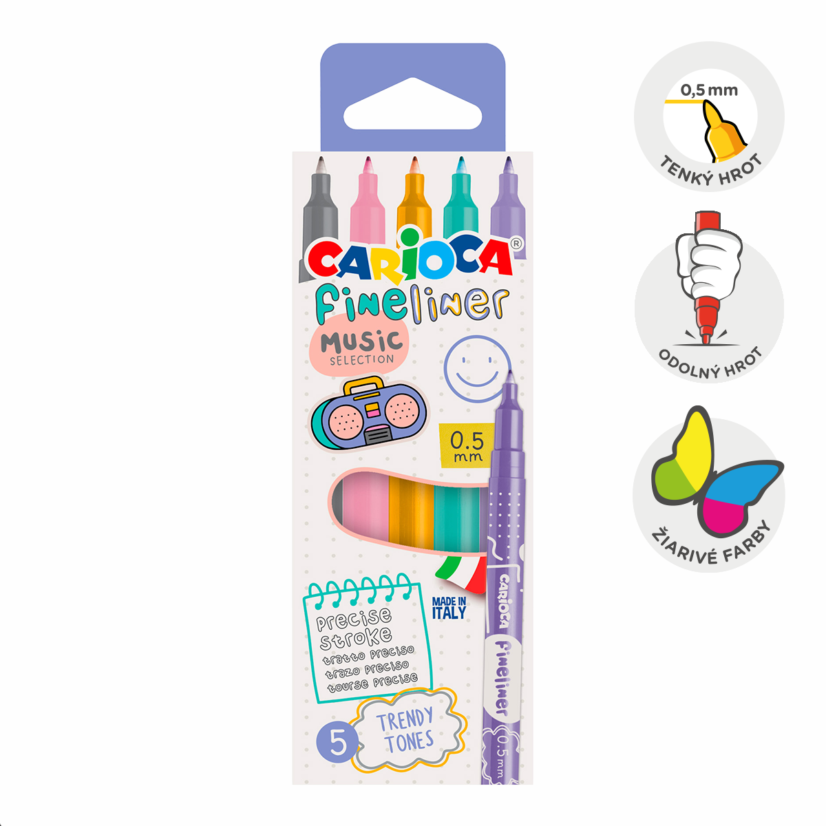 Carioca Fineliner 0,5 mm, colori assortiti