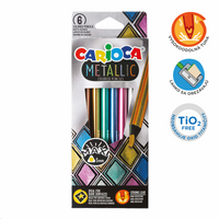 Carioca matite colorate metallizzate triangolari Metallic, 6 pz