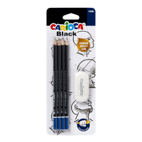 Carioca set di matite triangolari Black 2/HB con gomma, 4 pz