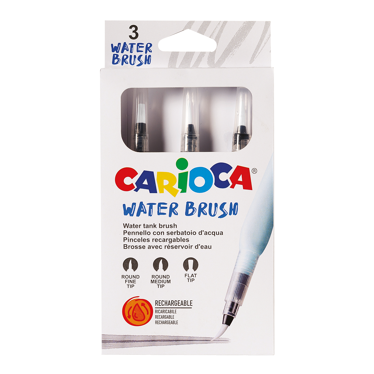 Carioca set di pennelli ad acqua, 3 pz