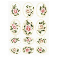 Carta di riso A4 ITD - Rose incorniciate