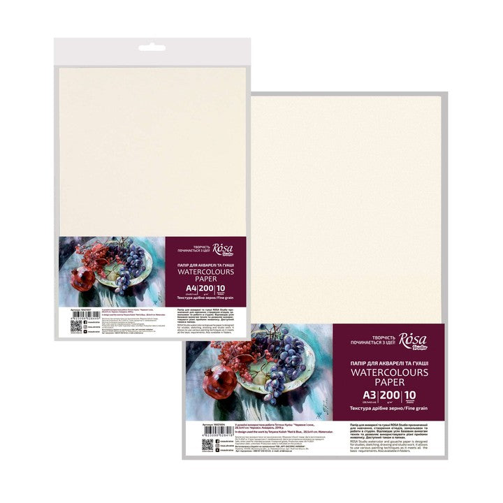 Carta per acquerello ROSA STUDIO 200g/m2 10 fogli
