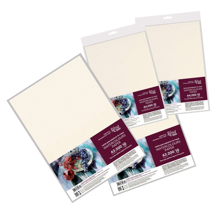 Carta per acquerello ROSA STUDIO A3, grana fine 200g/m2