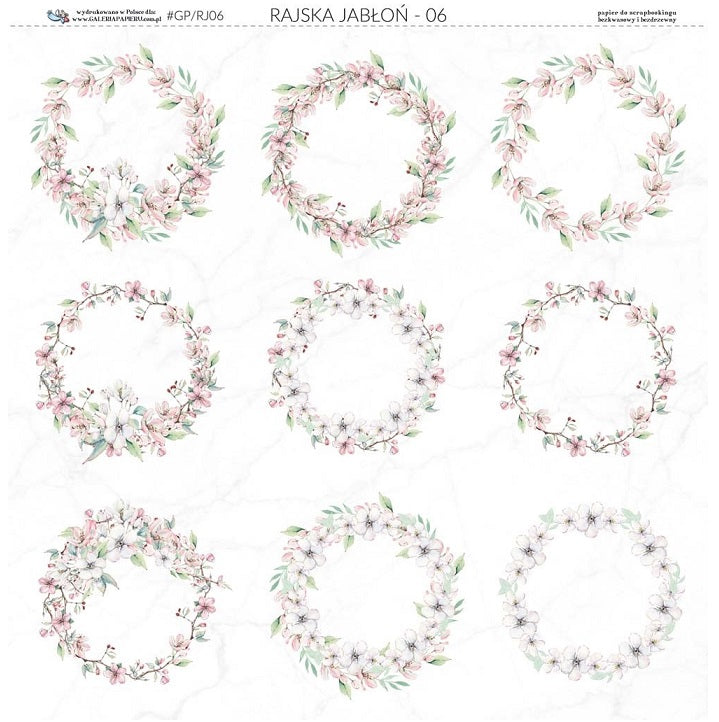 Carta stampata fronte/retro per scrapbooking 30.5 x 30.5 cm - Paradise Apple Tree 06